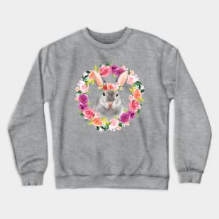 Adorable Floral Bunny Rabbit T-Shirts & Accessories for Bunny and Rabbit Lovers Gift Crewneck Sweatshirt